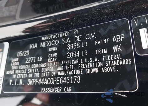 2023 Kia Forte Gt from USA, damaged, VIN 3KPF44AC0PE643173